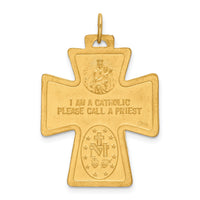 14k Solid Polished/Satin Large 4-Way Medal Cross-XR1781