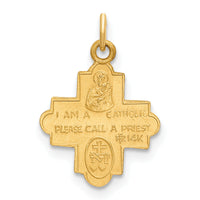 14k Solid Satin Small 4-Way Medal-XR1783