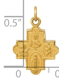 14k Solid Satin Small 4-Way Medal-XR1783