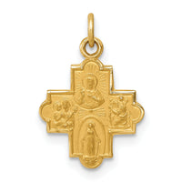 14k Solid Satin Small 4-Way Medal-XR1783