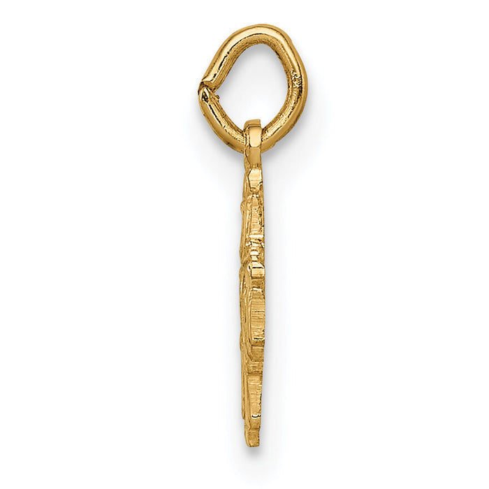 14k Solid Polished Tiny 4-Way Medal-XR1784