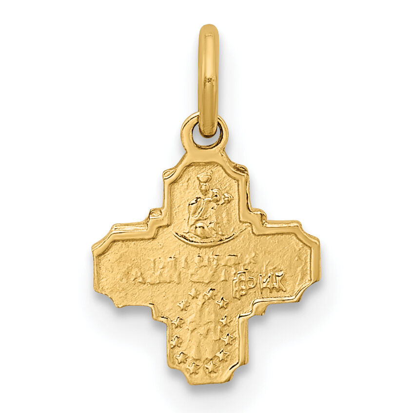 14k Solid Polished Tiny 4-Way Medal-XR1784