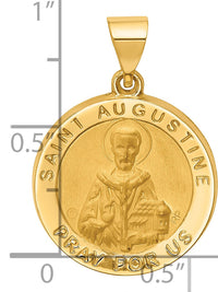 14k Hollow Polished/Satin Round St. Augustine Medal-XR1786