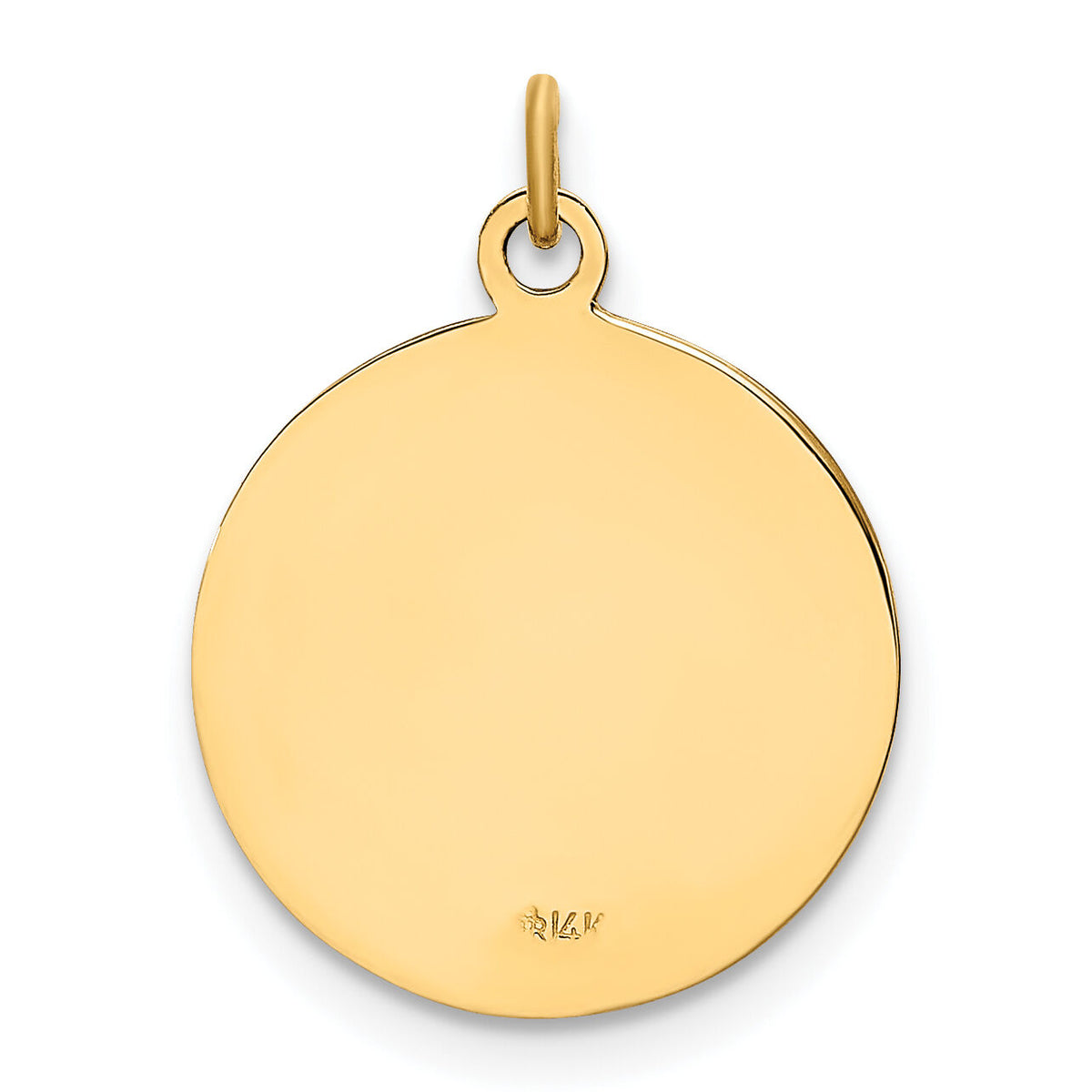 14k Solid Polished/Satin Small Round St. Christopher Medal-XR1790