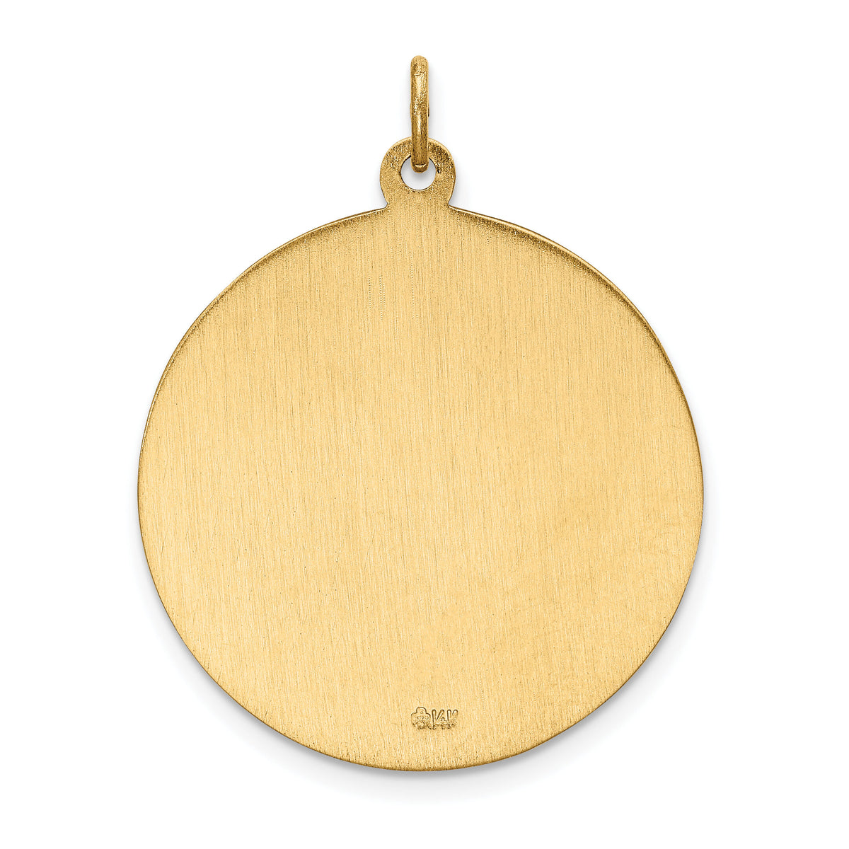 14k Solid Polished/Satin Large Round St. Christopher Medal-XR1792