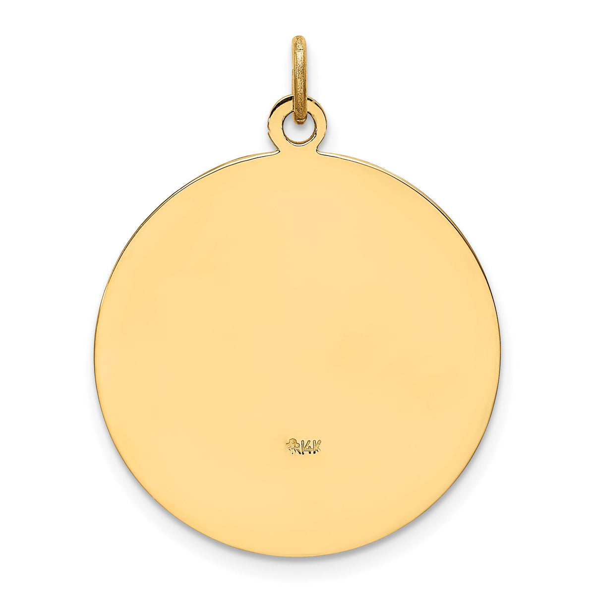 14k Solid Polished/Satin Medium Round St. Christopher Medal-XR1793