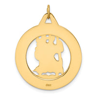 14k Solid Polished/Satin Round Cut-out St. Christopher Medal-XR1797