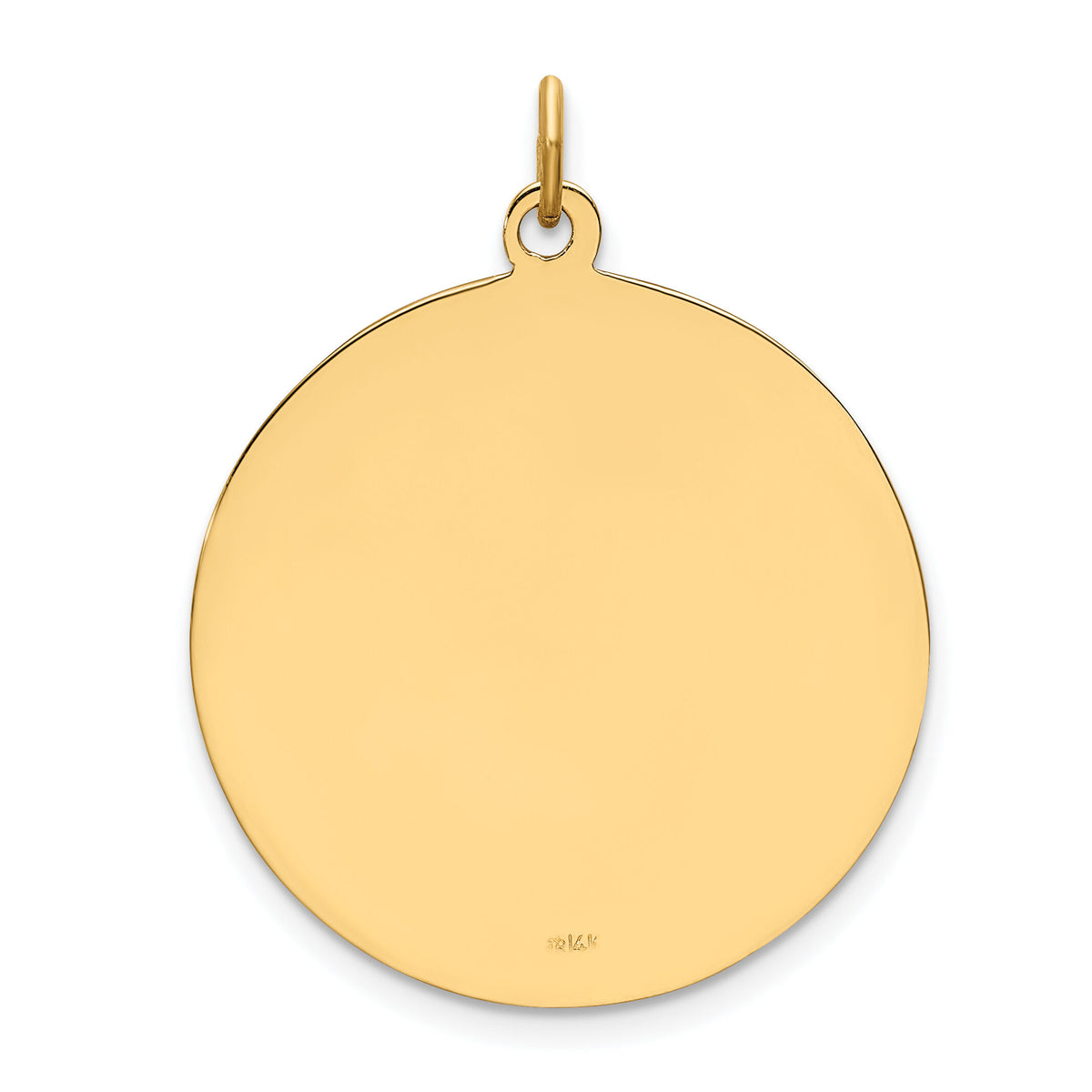 14k Solid Polished/Satin Medium Round Disc St. Christopher Medal-XR1798