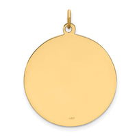 14k Solid Polished/Satin Medium Round Disc St. Christopher Medal-XR1798