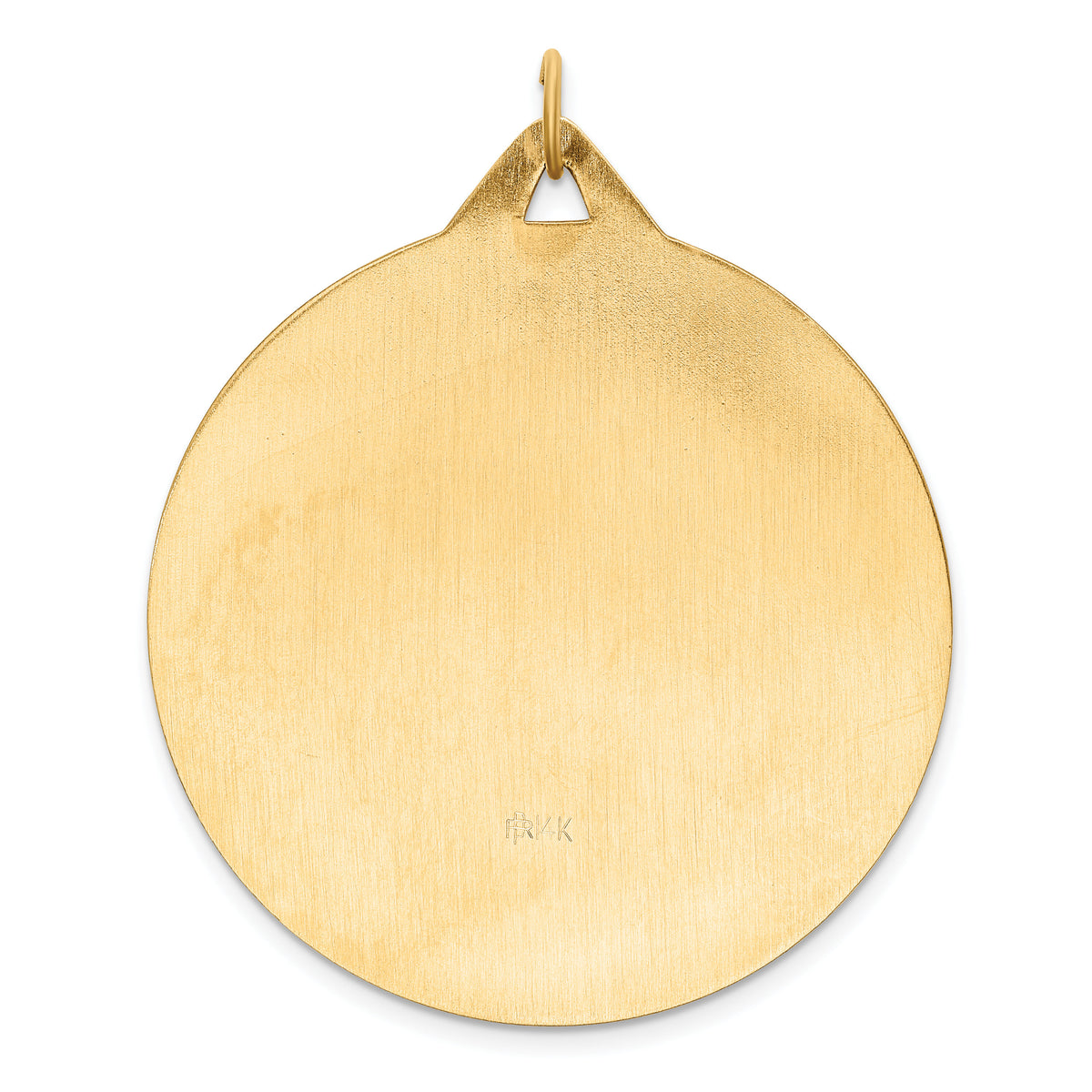 14k Solid Polished/Satin Extra Large Round St. Christopher Medal-XR1799