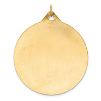 14k Solid Polished/Satin Extra Large Round St. Christopher Medal-XR1799