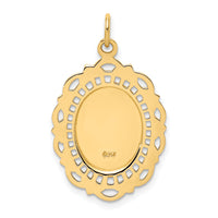 14k Solid Polished/Satin Medium Fancy Pierced Oval St. Christopher Medal-XR1801