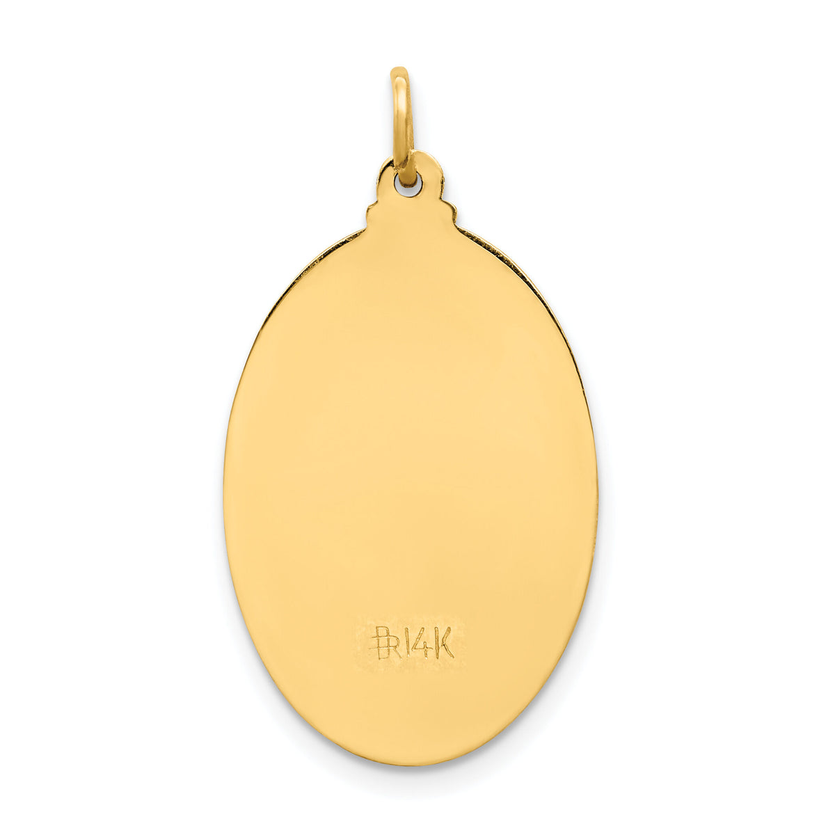 14k Solid Polished/Satin Medium Oval St. Christopher Medal-XR1802