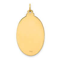 14k Solid Polished/Satin Medium Oval St. Christopher Medal-XR1803