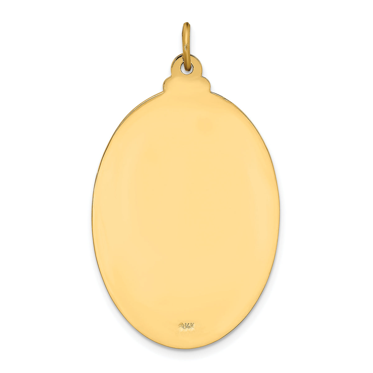 14k Solid Polished/Satin Large Oval St. Christopher Medal-XR1805