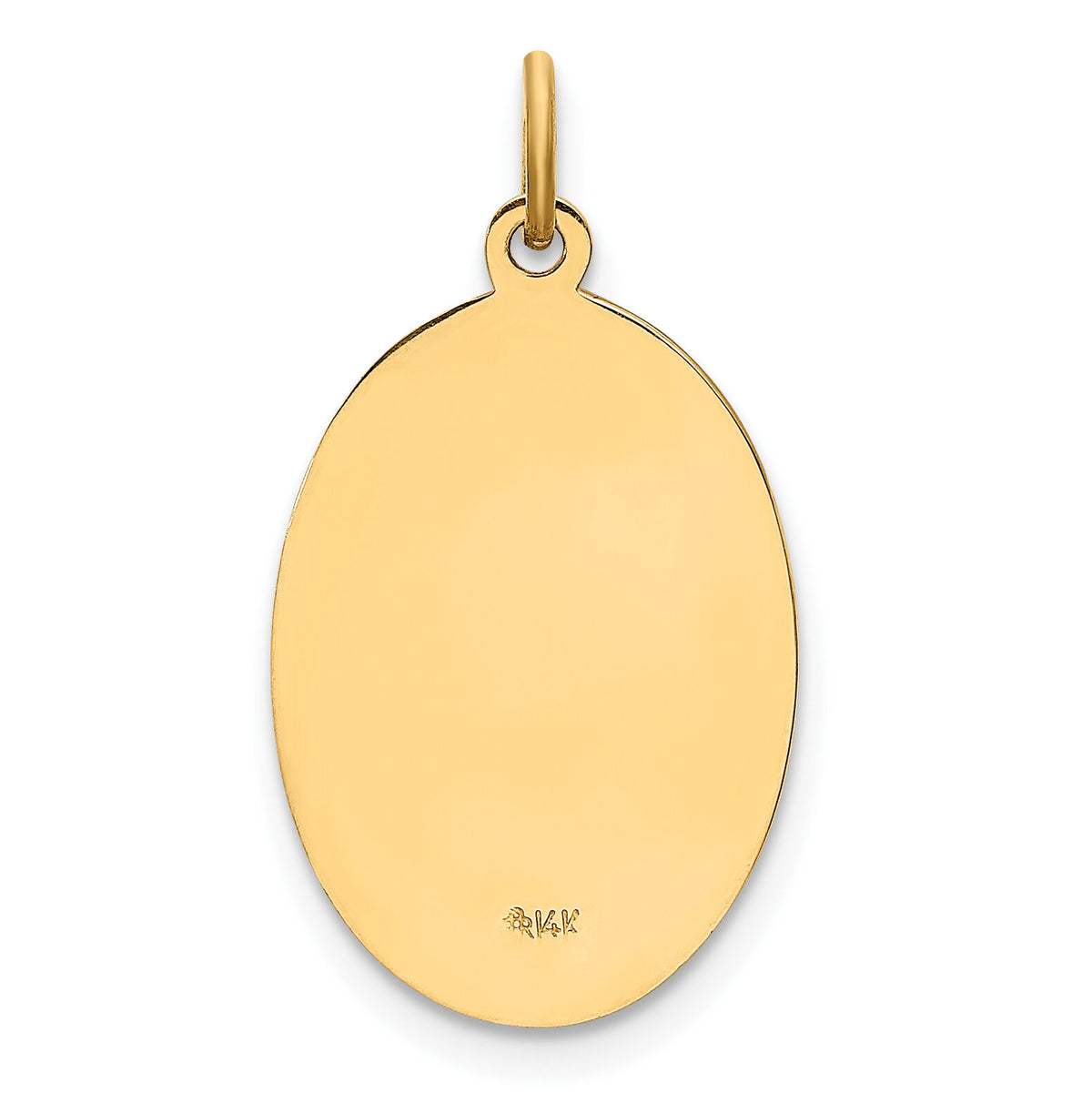 14k Solid Polished/Satin Small Oval St. Christopher Medal-XR1807
