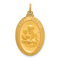 14k Solid Polished/Satin Oval St. Joseph Medal-XR1808