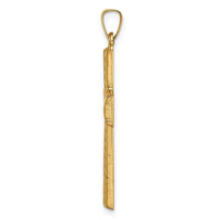 14k Hollow Polished Basketweave Design Latin Cross-XR1816
