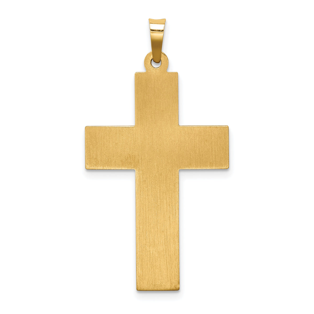 14k Hollow Polished Basketweave Design Latin Cross-XR1816