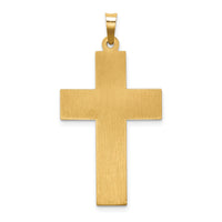 14k Hollow Polished Basketweave Design Latin Cross-XR1816