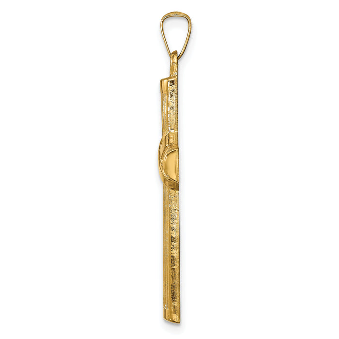 14k Hollow Polished Center X Cross-XR1817