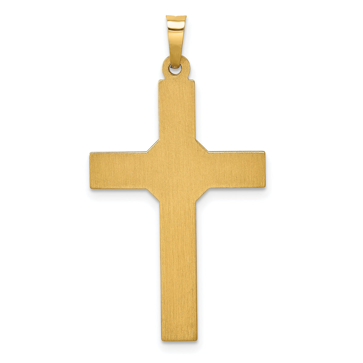 14k Hollow Polished Rhodium Center X Cross-XR1818