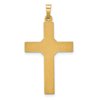 14k Hollow Polished Rhodium Center X Cross-XR1818