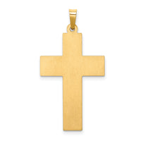 14k Hollow Polished Rope Edge Latin Cross-XR1819
