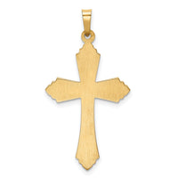 14k Hollow Polished Fleur de Lis Cross-XR1820