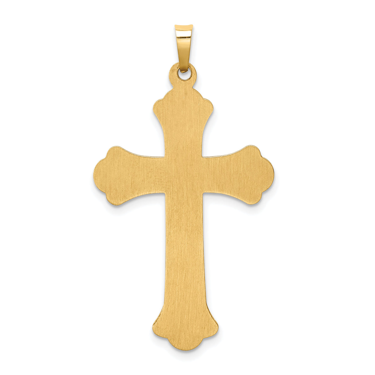 14k Hollow Polished Woven Fleur de Lis Cross-XR1821