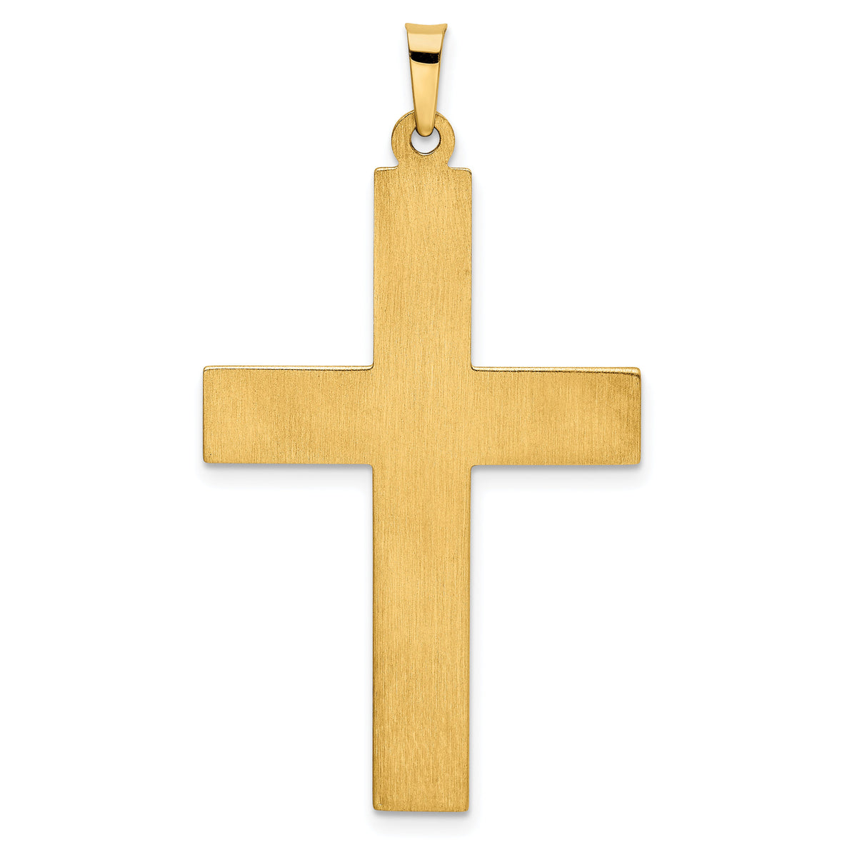 14k Hollow Polished Stripe Design Latin Cross-XR1822
