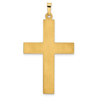 14k Hollow Polished Stripe Design Latin Cross-XR1822