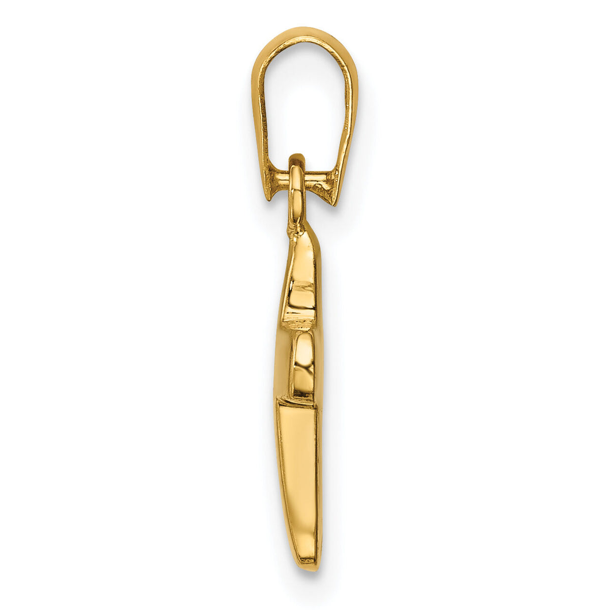 14k Polished Hollow Latin Cross Pendant-XR1823