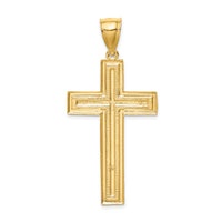 14K Diamond-cut Cross Pendant-XR1825