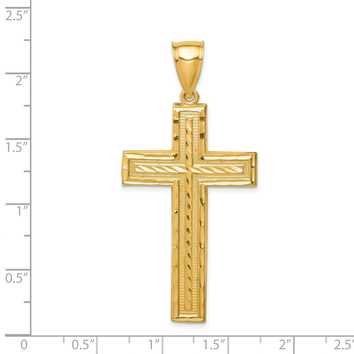 14K Diamond-cut Cross Pendant-XR1825