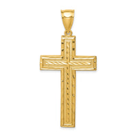 14K Diamond-cut Cross Pendant-XR1825
