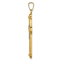 14k Two-tone Hollow Polished Cross w/Center Cross-XR1829