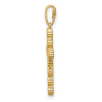 14K CZ Cross Pendant-XR1831
