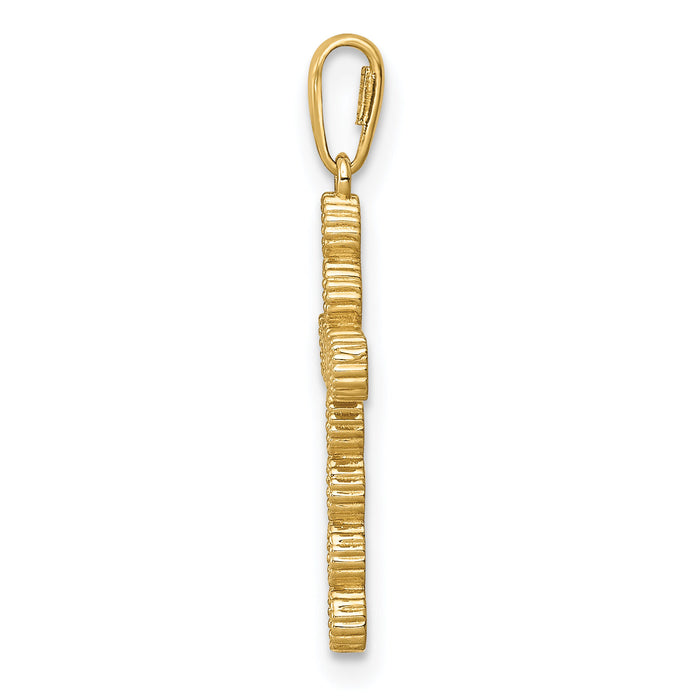 14K CZ Cross Pendant-XR1831