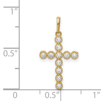 14K CZ Cross Pendant-XR1831