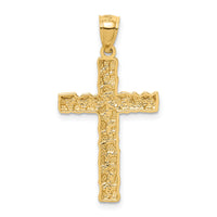 14K Nugget Cross Pendant-XR1833