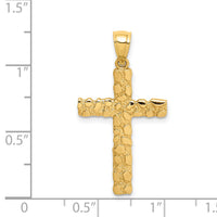 14K Nugget Cross Pendant-XR1833