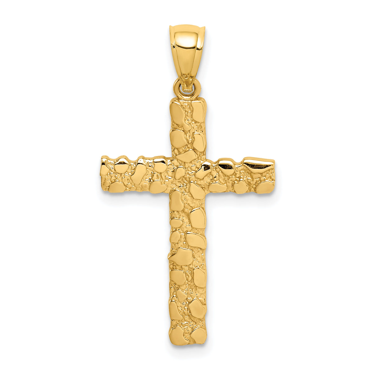 14K Nugget Cross Pendant-XR1833