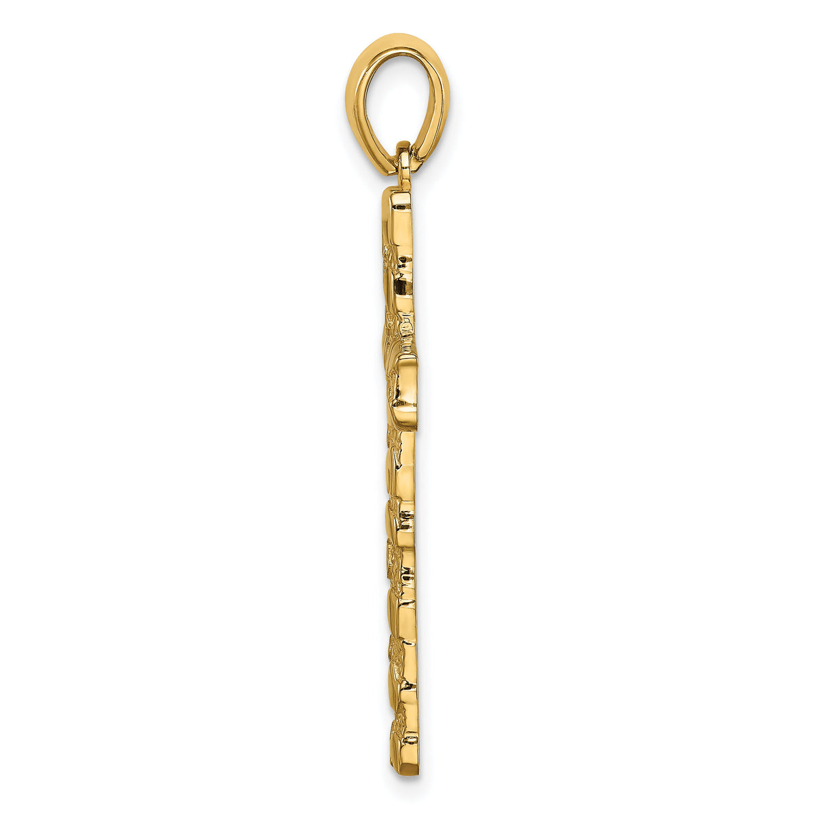 14K Nugget Cross Pendant-XR1834