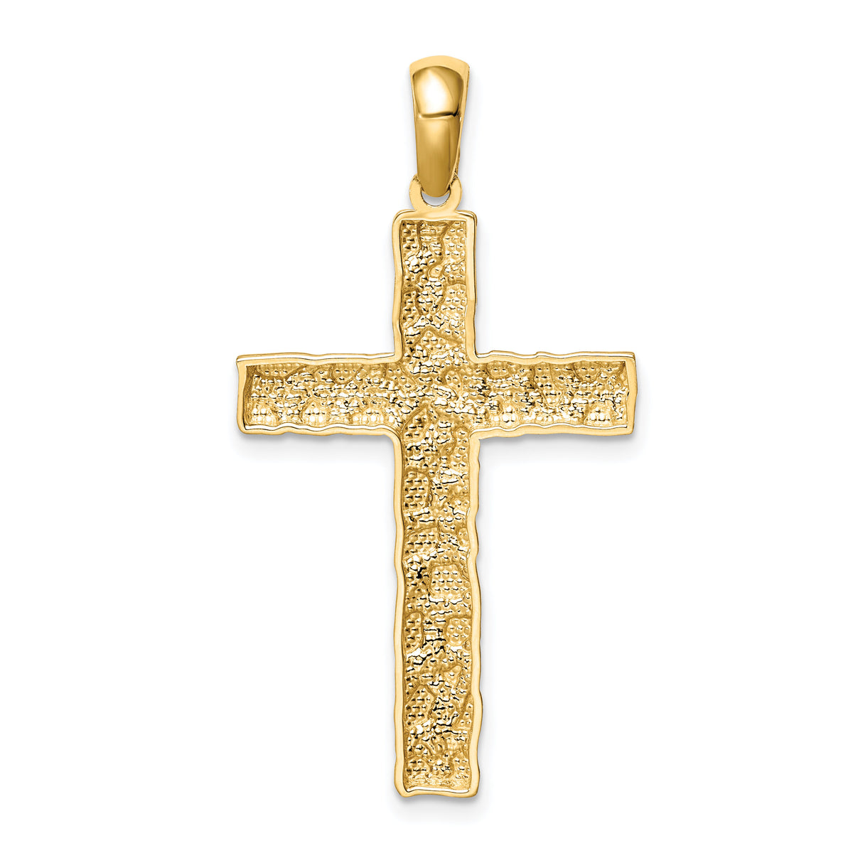 14K Nugget Cross Pendant-XR1834