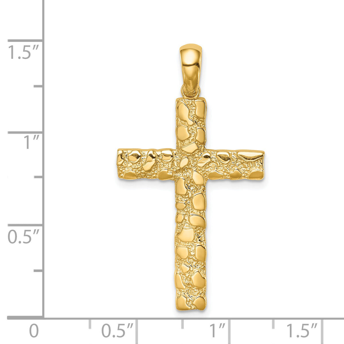 14K Nugget Cross Pendant-XR1834