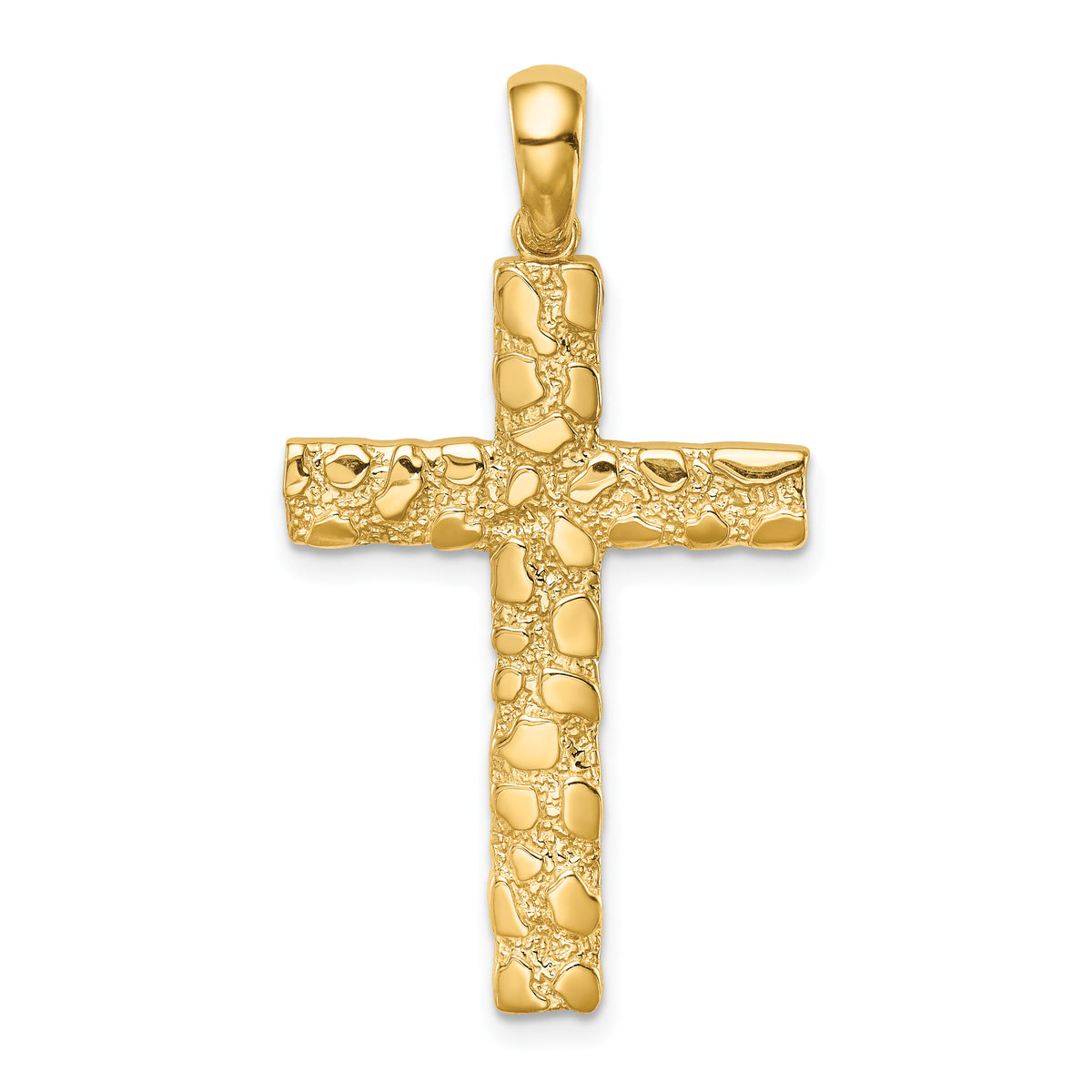 14K Nugget Cross Pendant-XR1834
