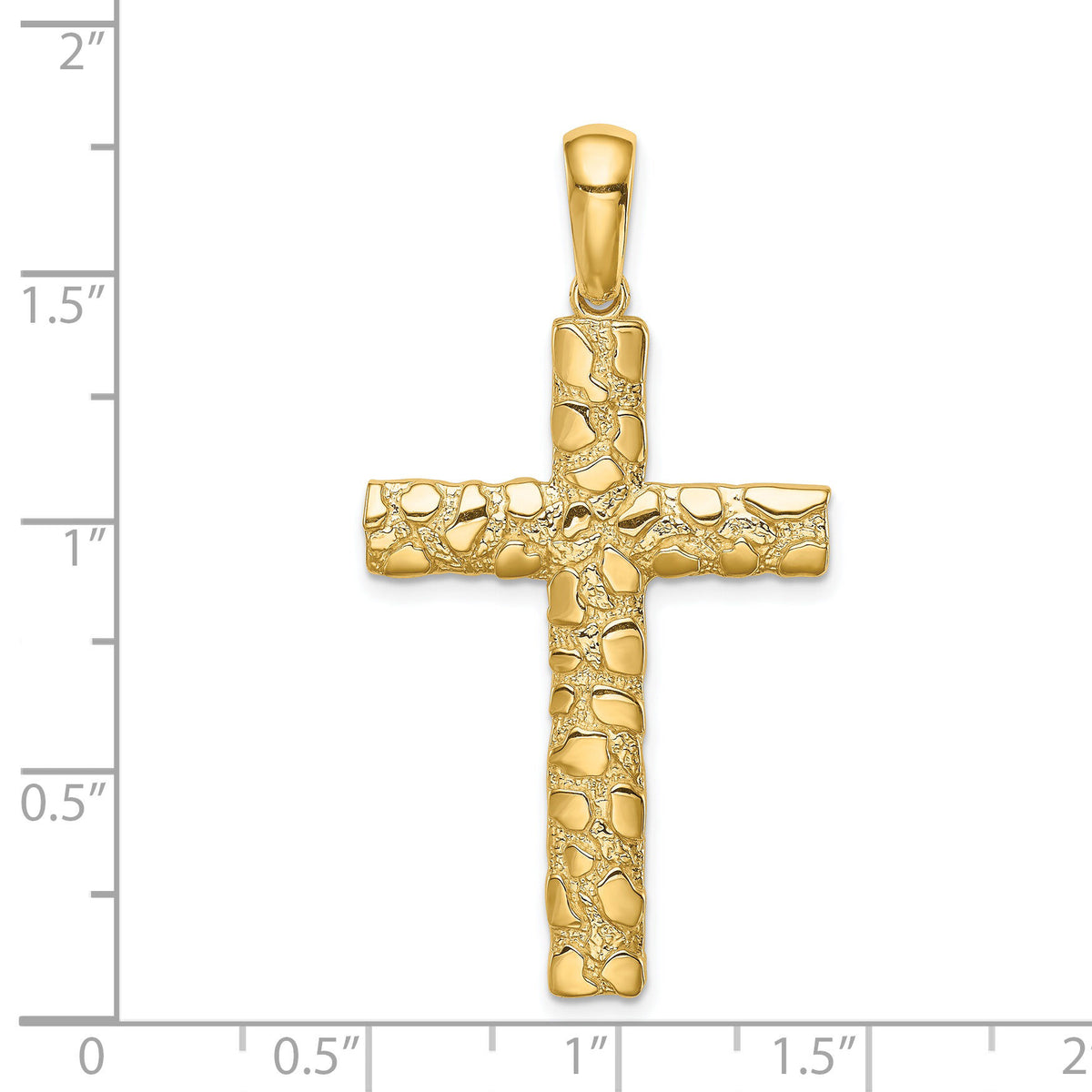 14K Nugget Cross Pendant-XR1835