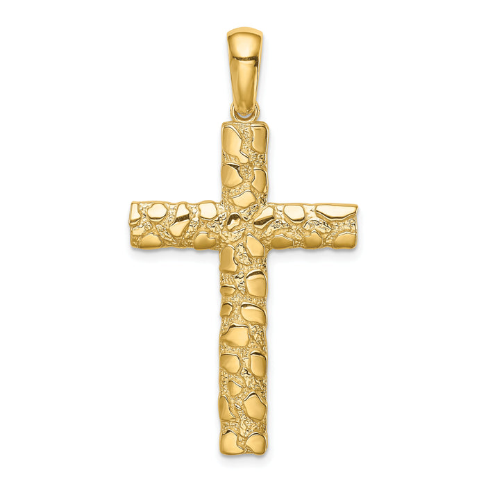 14K Nugget Cross Pendant-XR1835