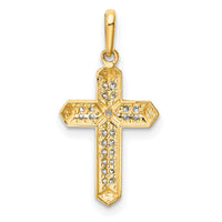 14K Cross CZ Pendant-XR1838